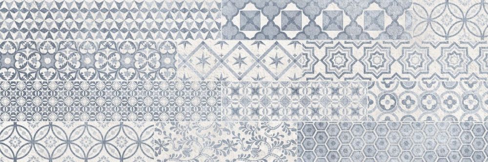 კედლის ფილა DECORADO WALK AZUL 25x75 დეკორი სურათი