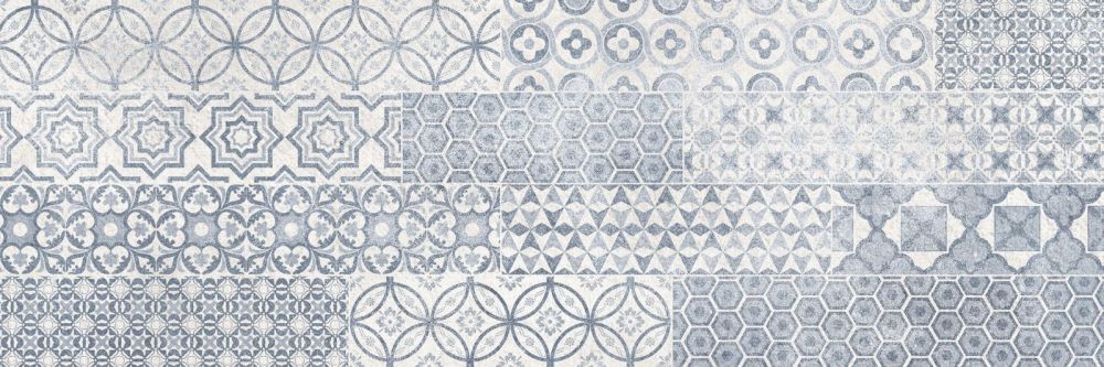 კედლის ფილა DECORADO WALK AZUL 25x75 დეკორი სურათი