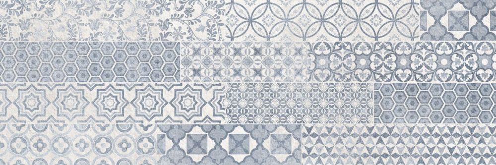 კედლის ფილა DECORADO WALK AZUL 25x75 დეკორი სურათი