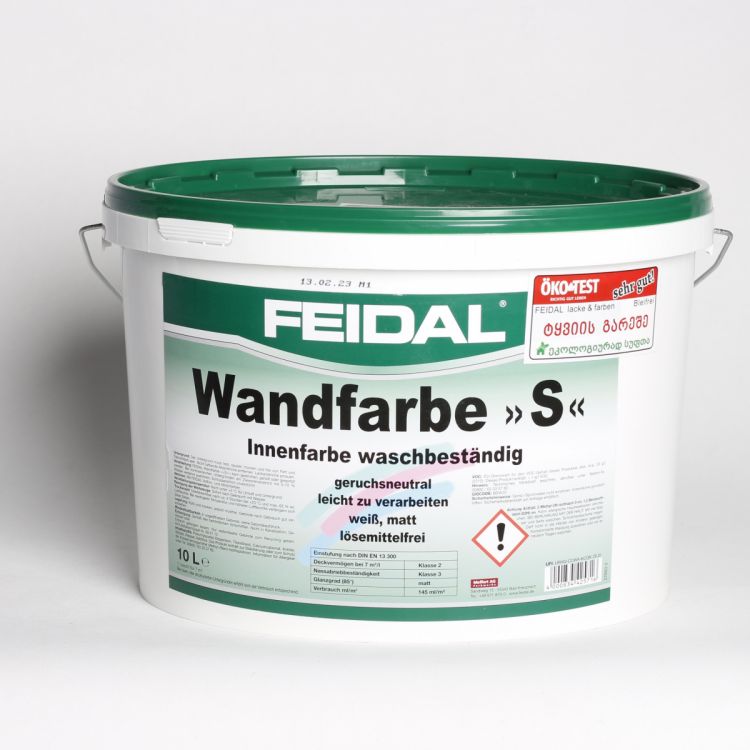 წყალემულსია შიდა სამუშაოებისთვის Feidal Wandfarbe S Weib 10L სურათი