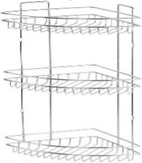 კუთხის თარო სამიანი 22 სმ ქრომი SBK03-C სურათი