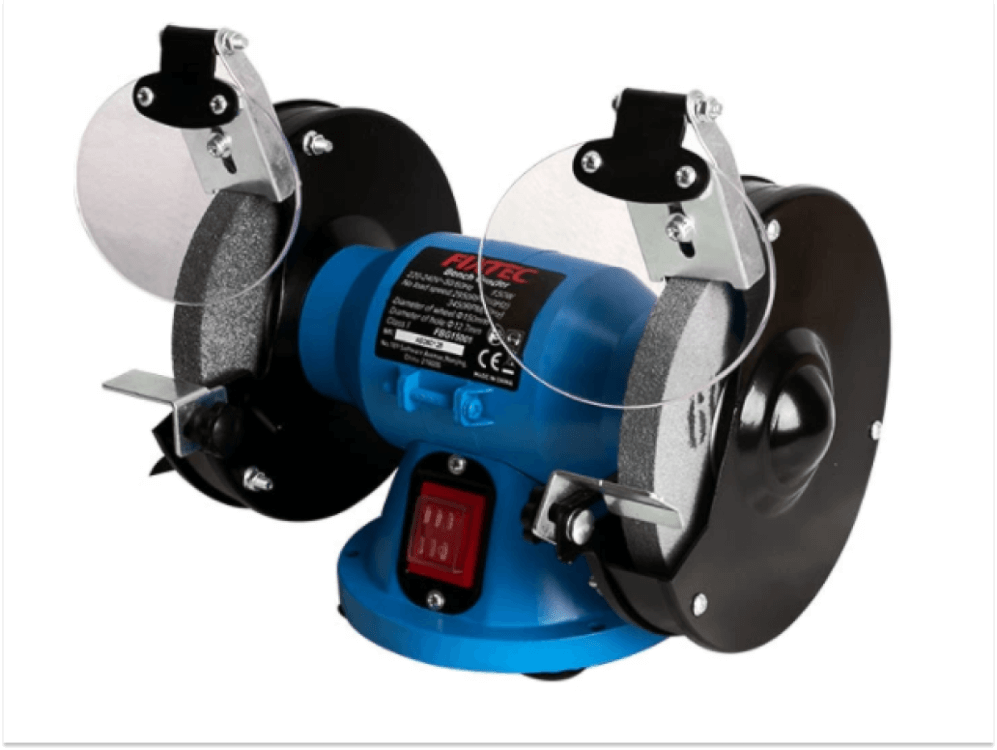 სალესი და საპრიალებელი FIXTEC FBG15001 – 150W, 150მმ ბორბალი, ტაჩილა ინსტრუმენტების დასალესად სურათი