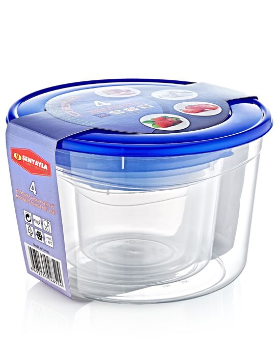 პლასტმასის კონტეინერების ნაკრები 4-ლი (ღრმა) GKZK-2852 სურათი