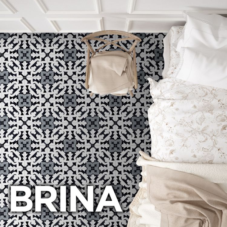 კერამო გრანიტი BRINA BLACK 14მმ, 20X20 სურათი