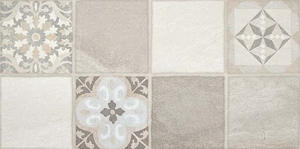 კედლის ფილა AYTON SQ GREY 25X50 დეკორი სურათი