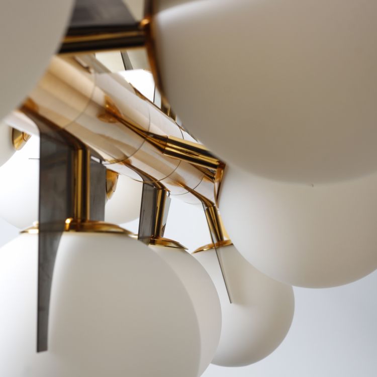 ჭერის სანათი SOLE 9079P/15 ოქროსფერი/თეთრი სურათი