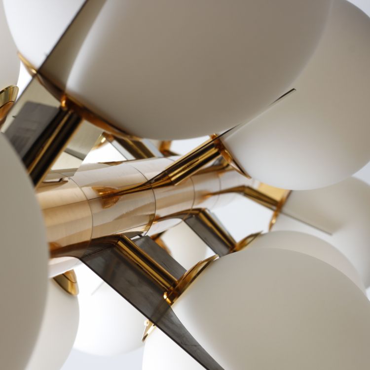 ჭერის სანათი SOLE 9079P/15 ოქროსფერი/თეთრი სურათი