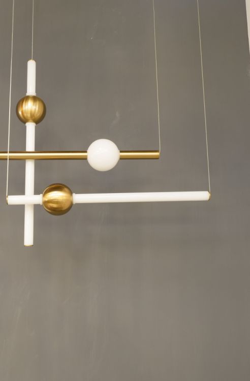 ჭერის სანათი SOLE 10053P/B1 თეთრი/ოქროსფერი სურათი