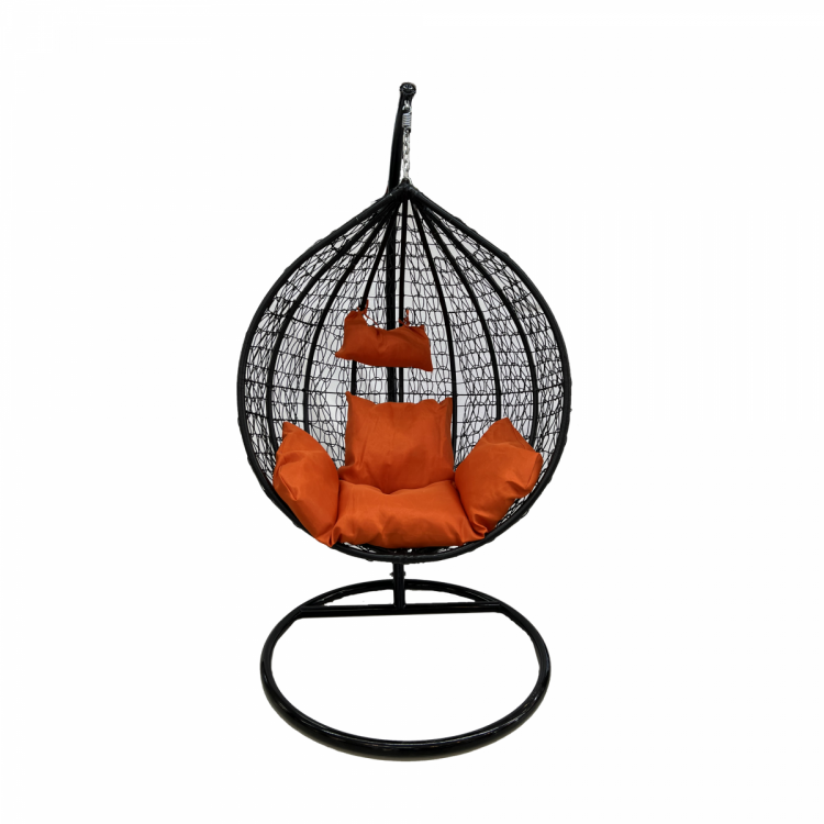 საქანელა-სავარძელი SC-001 (შავი სტაფილოსფერი ბალიშით) სურათი