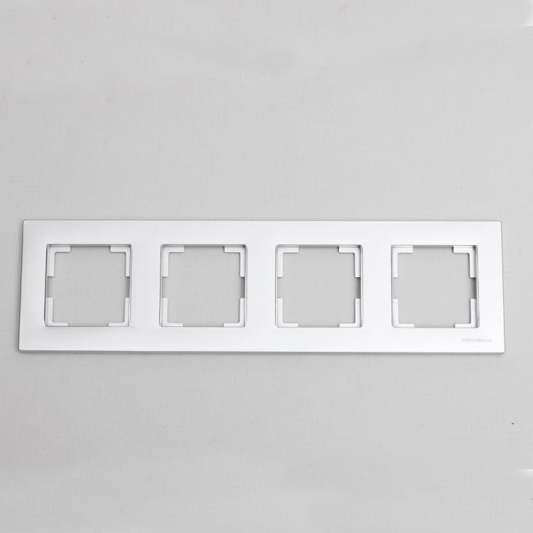 ჩამრთველის ჩარჩო ჰორიზონტალური 4-იანი MUTLUSAN 2220 800 1482 RITA  მეტალიკი სურათი