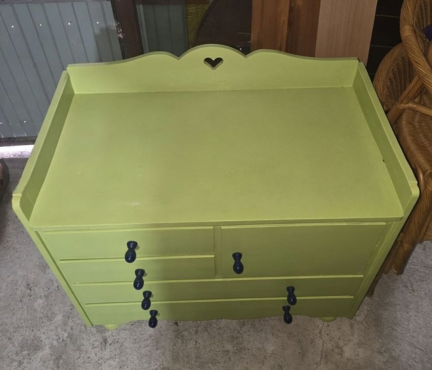 ხის საბავშვო გამოსაცვლელი კომოდი ჰოლანდიიდან – ნატურალური ხე სურათი