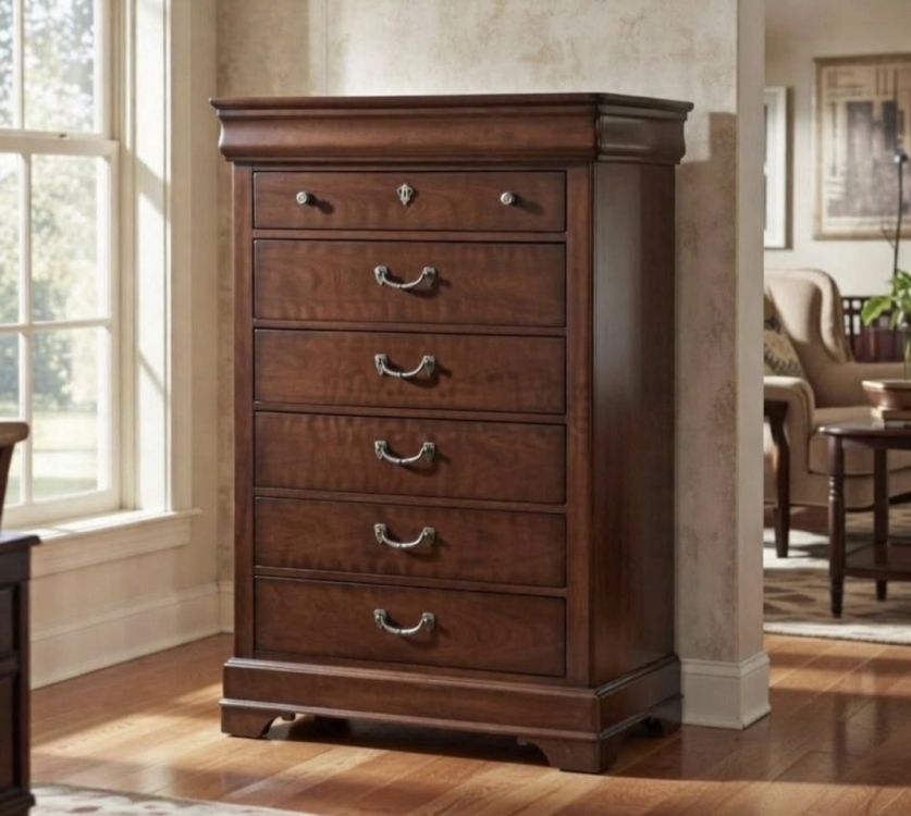 მაღალი და ტევადი ხის კომოდი (94x46x138 სმ) სურათი