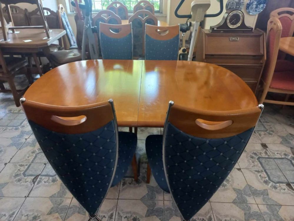 გერმანული მასიური ხის მაგიდა + 4 სკამი – პრემიუმ ხარისხი სურათი