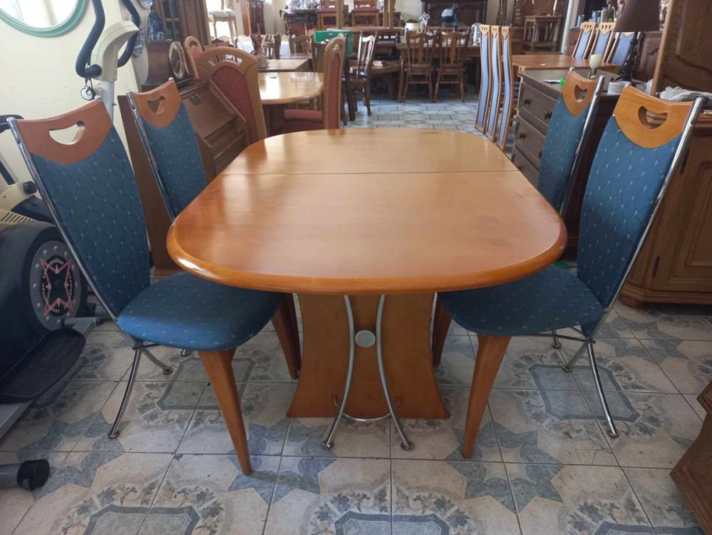 გერმანული მასიური ხის მაგიდა + 4 სკამი – პრემიუმ ხარისხი სურათი