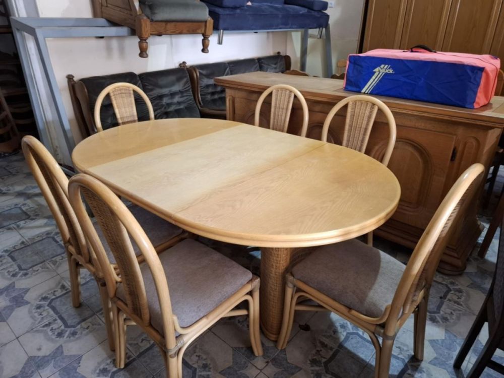 გერმანული პრემიუმ კომპლექტი – Bofigo-ს გასაშლელი მაგიდა + 6 სკამი სურათი