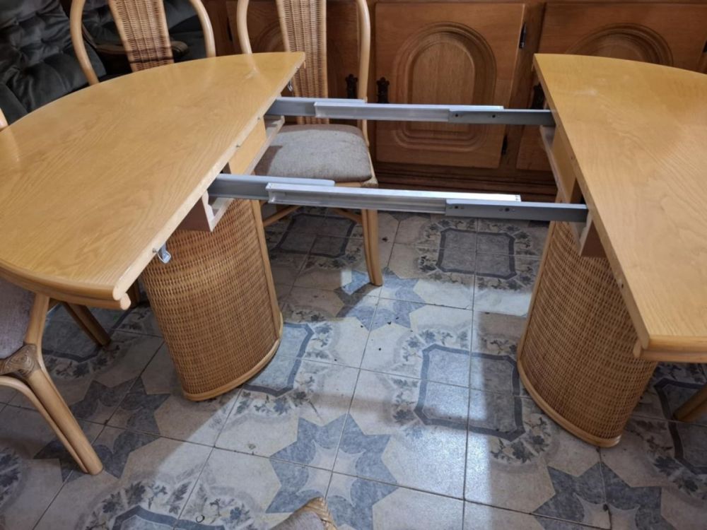 გერმანული პრემიუმ კომპლექტი – Bofigo-ს გასაშლელი მაგიდა + 6 სკამი სურათი