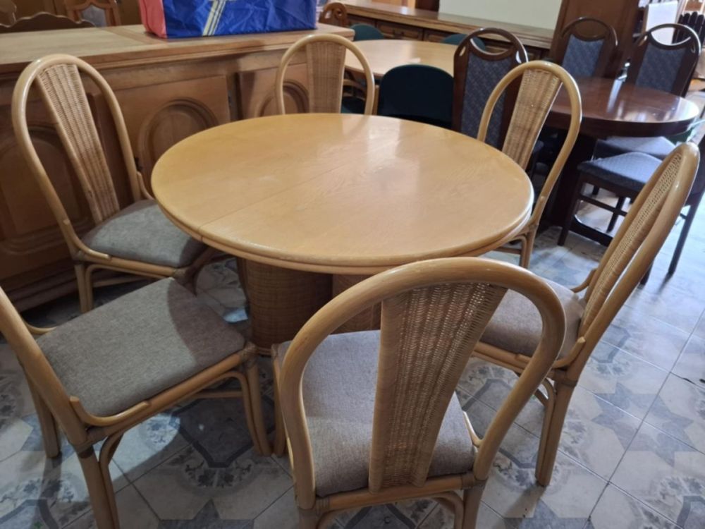 გერმანული პრემიუმ კომპლექტი – Bofigo-ს გასაშლელი მაგიდა + 6 სკამი სურათი