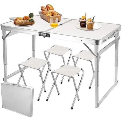 დასაკეცი მაგიდა სკამებით – იდეალურია პიკნიკისთვის და აგარაკისთვის! სურათი