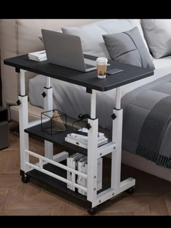 მობილური კომპიუტერის მაგიდა (შავი) – რეგულირებადი სიმაღლით სურათი