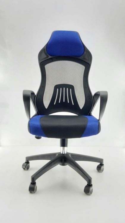 საოფისე სავარძელი მოდელი 1601 – შავი-ლურჯი (ახალი) სურათი