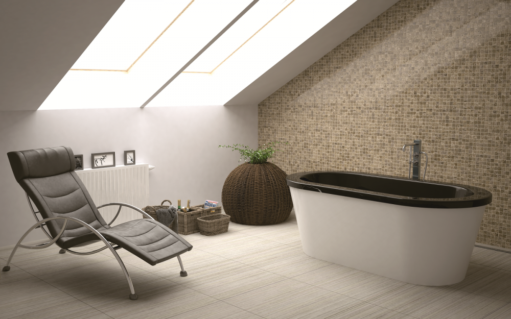 აბაზანა Elisse 170x80x58 თეთრი შავი კანტით სურათი