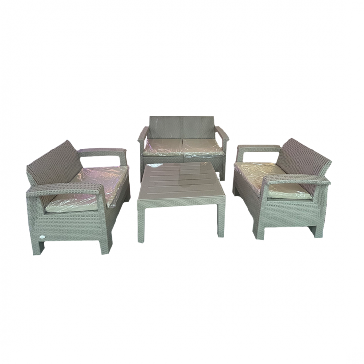 მაგიდა სკამის ნაკრები მოწნული ორნამენტით HOLIDAY ჰკ-955კ კაპუჩინოსფერი სურათი