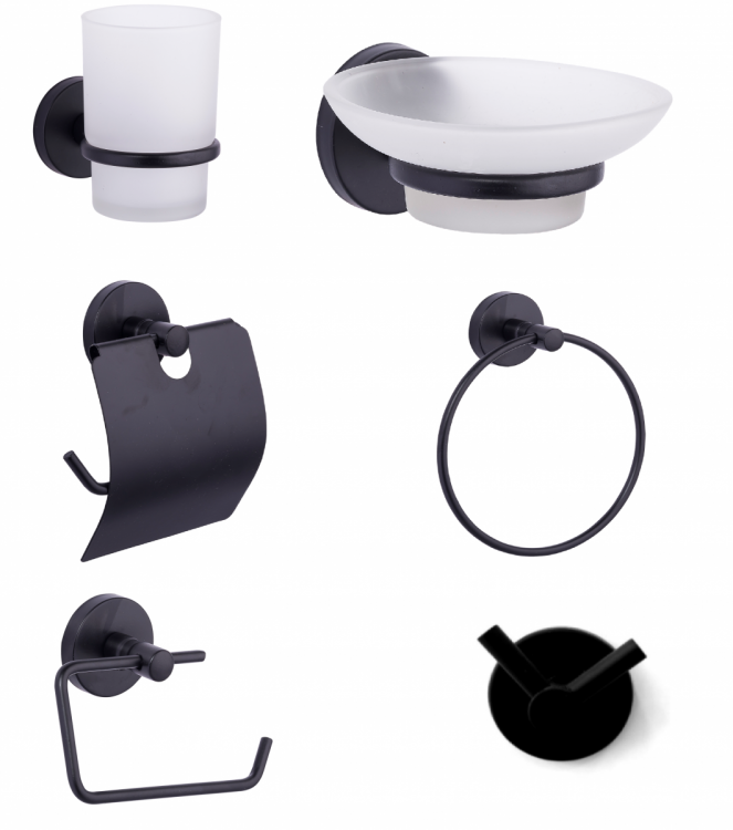 აქსესუარების კომპლექტი 6 ცალი INEBOLU 321010STS შავი სურათი