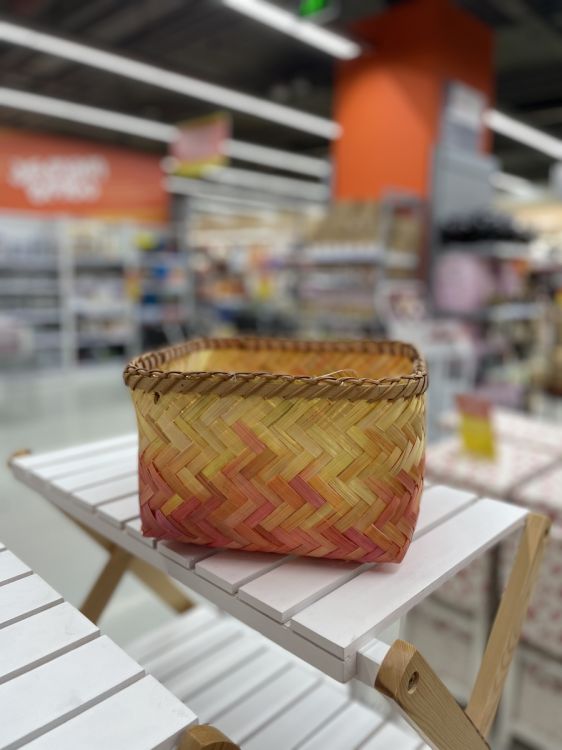 ბამბუკის კალათი SP-YN4420E დიდი ზომა 24.5x24.5x14cm სურათი