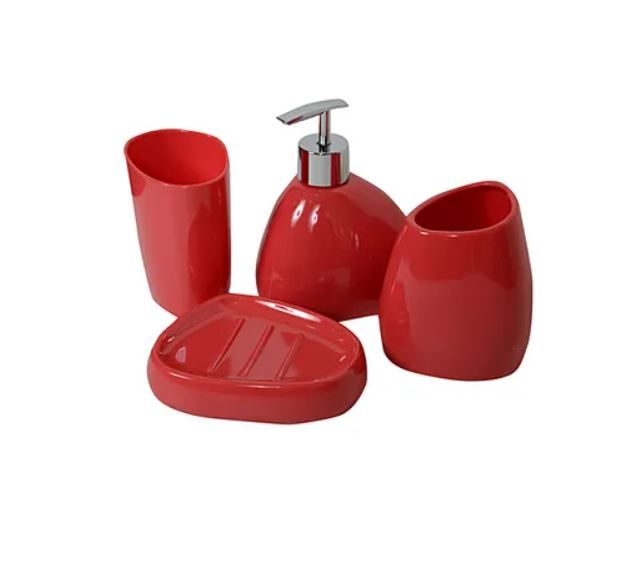 აბაზანის აქსესუარების ნაკრები MH-5687 4ც. წითელი სურათი