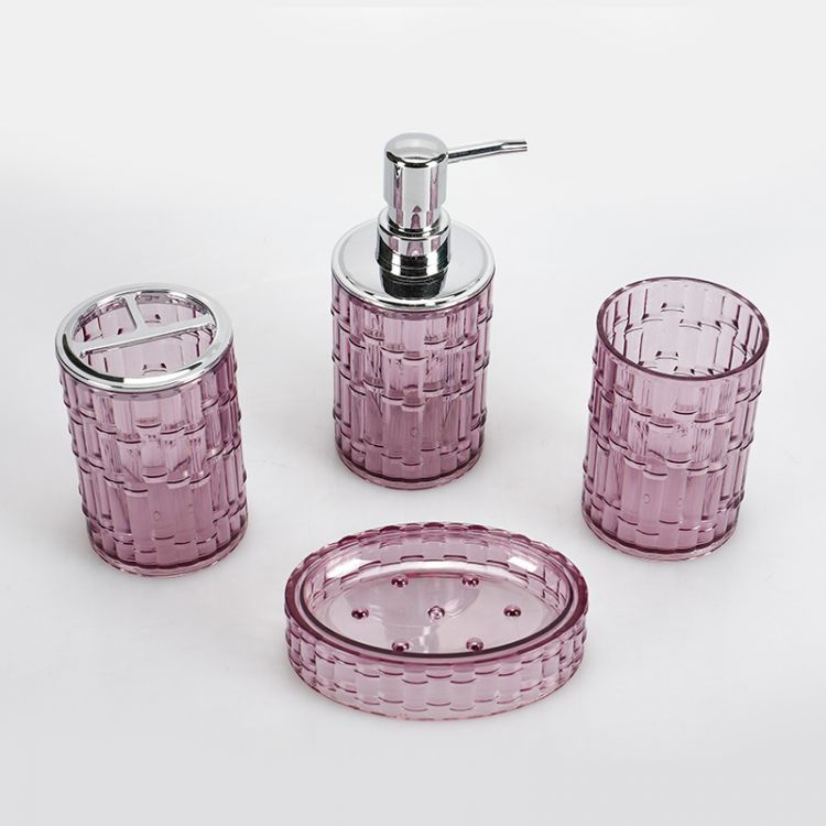 აბაზანის აქსესუარების ნაკრები MH-5644 4ც. ვარდისფერი სურათი