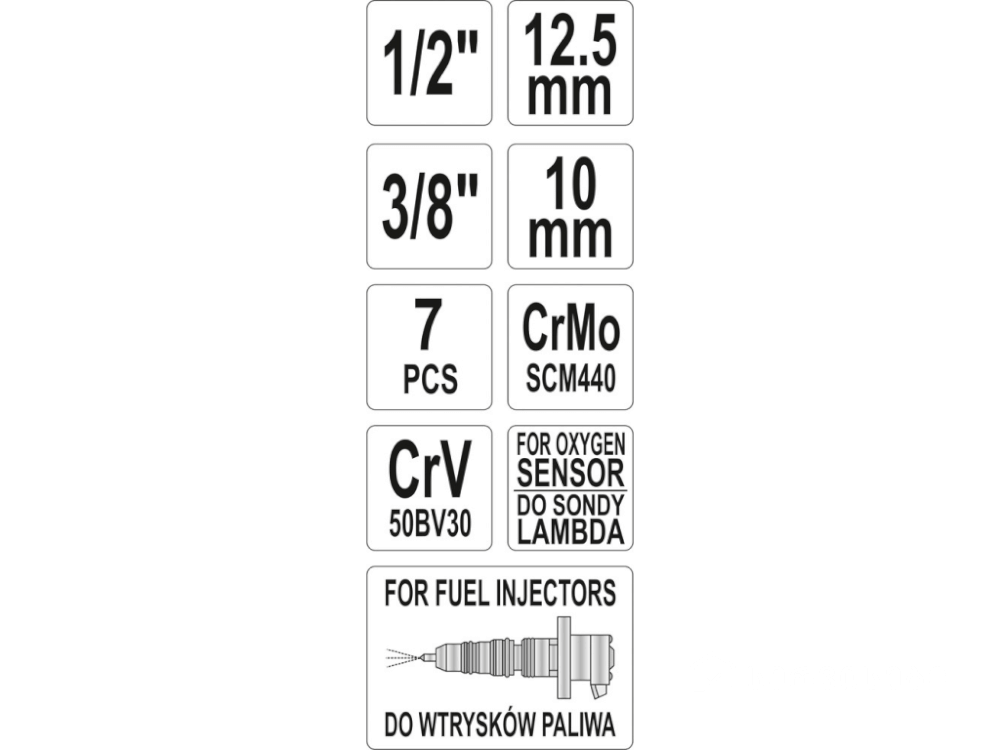 ავტომობილის სენსორების მოსახსნელის ნაკრები YATO YT-1751 , 7 ცალი , გამძლე შენადნობი მასალა სურათი