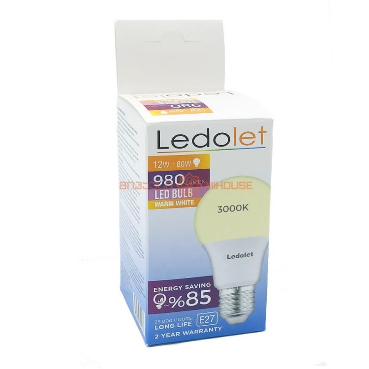 ლედ ნათურა Ledolet 12w E27 4000K LED bulb სურათი