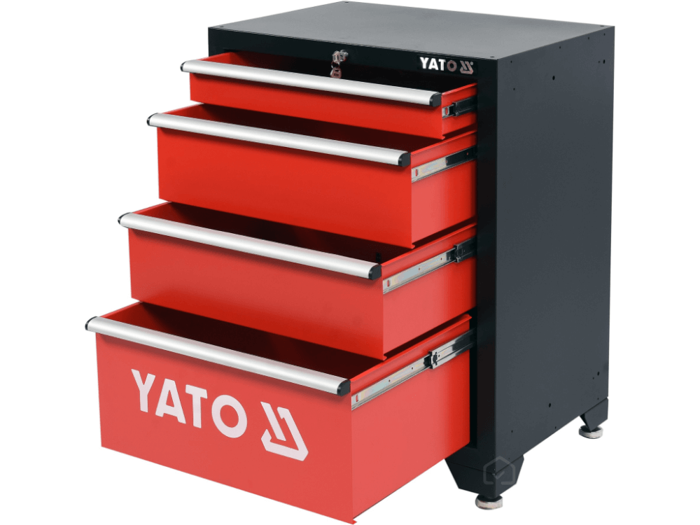 ინსტრუმენტების შესანახი კარადა სიმაღლის რეგულირებით YATO YT-08933 • 4 უჯრა • სიმაღლის რეგულირება • უსაფრთხო ჩაკეტვის სისტემა სურათი