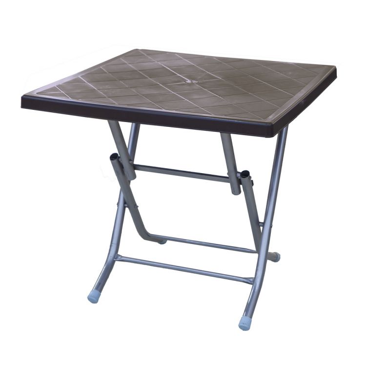 პლასტმასის მაგიდა VOLO 80x80x76 მუქი ყავისფერი სურათი