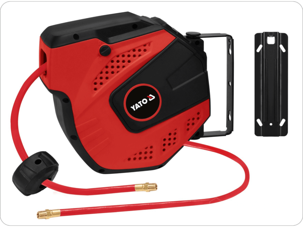 კომპრესორის შლანგი ბარაბნით YATO YT-24243 • 14 მ სიგრძე • 1/4" ზომა სურათი