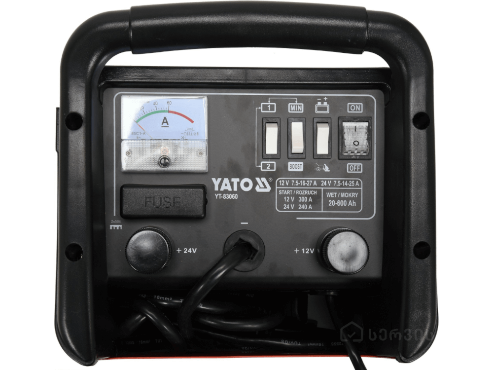 აკუმულატორის დამტენი და ავტომობილის დამქოქი YT-83060