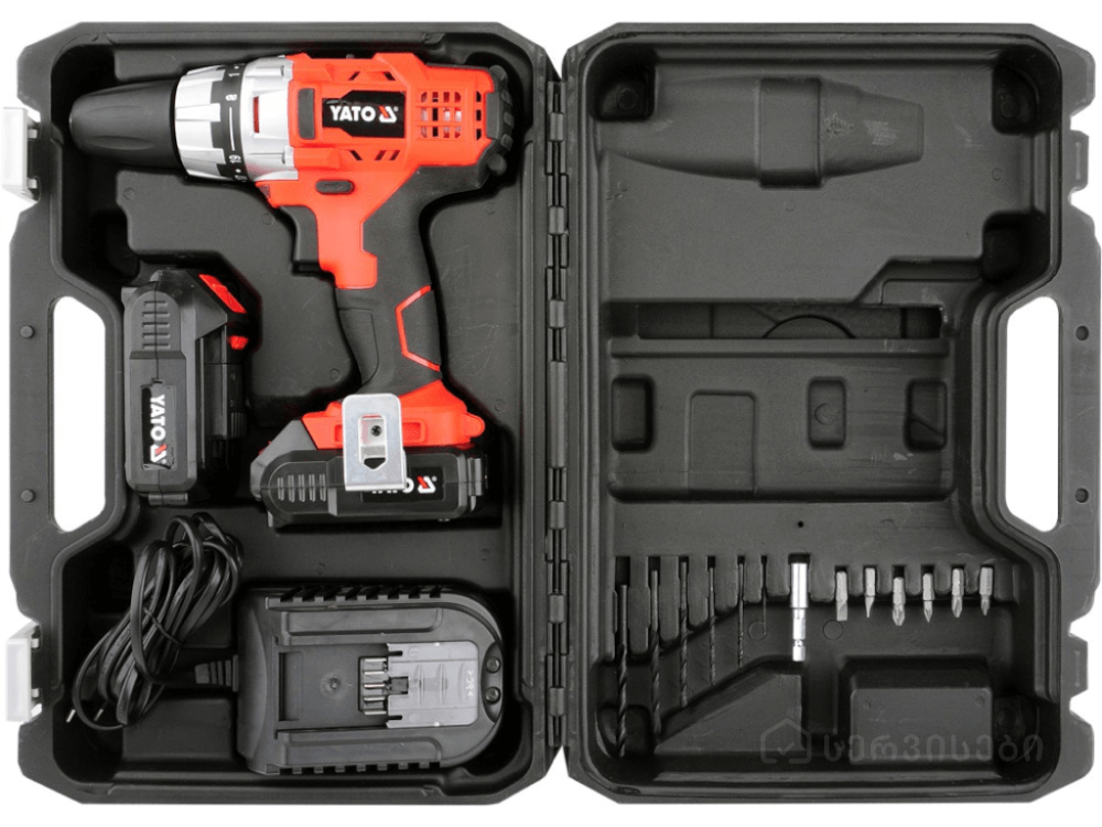 ელექტრო სახრახნისი (შურუპავიორტი) YATO YT-82855 • 18V • 42Nm ბრუნვის მომენტი • 2 ბატარეა • LED განათება სურათი