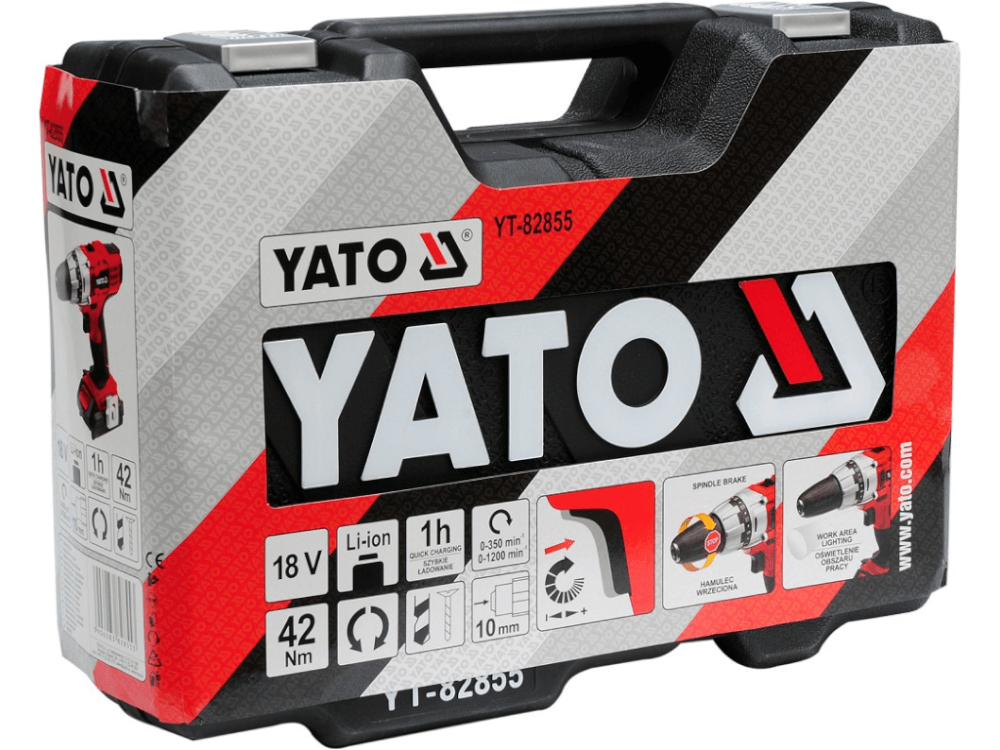ელექტრო სახრახნისი (შურუპავიორტი) YATO YT-82855 • 18V • 42Nm ბრუნვის მომენტი • 2 ბატარეა • LED განათება სურათი