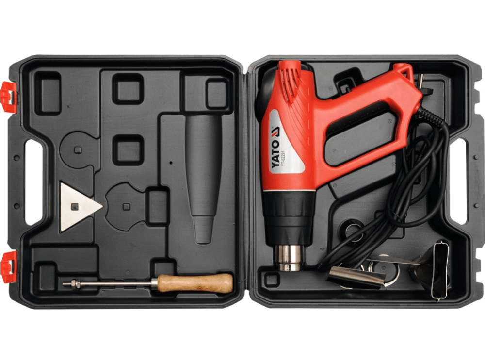 ტექნიკური ელექტროფენი YATO YT-82291 • 2000W სიმძლავრე • 2 ტემპერატურის რეჟიმი • 6 აქსესუარი კომპლექტში სურათი