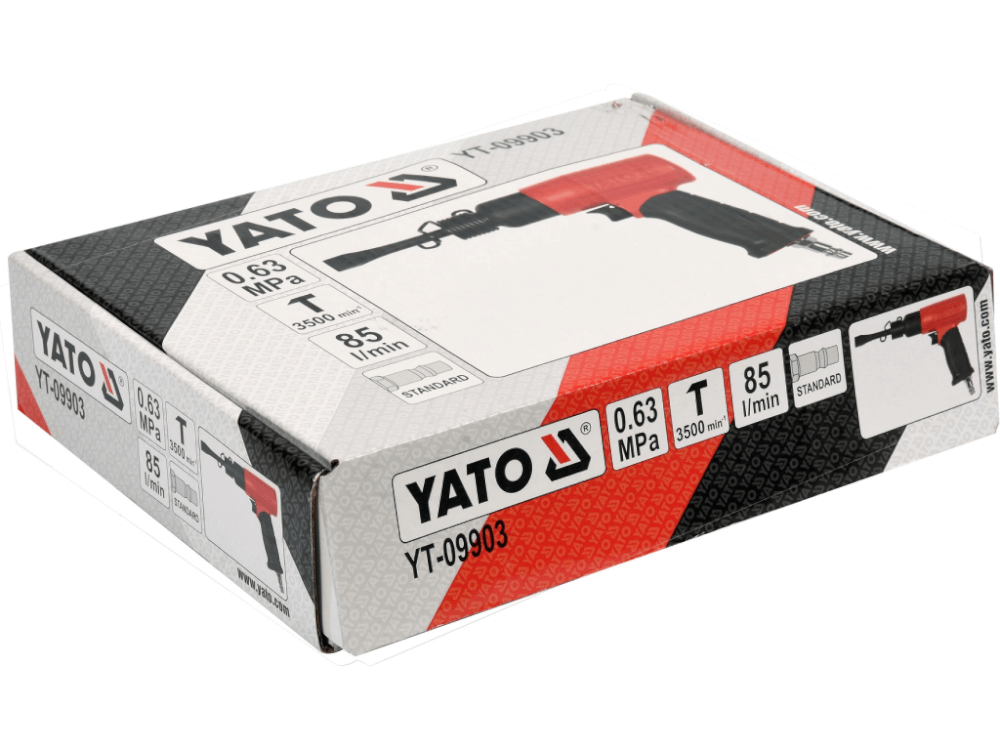 პნევმატური ჩაქუჩი YATO YT-09903 • 3500 ბრუნი/წთ • 85 ლ/წთ ჰაერის მოხმარება • მსუბუქი და ეფექტური ინსტრუმენტი სურათი