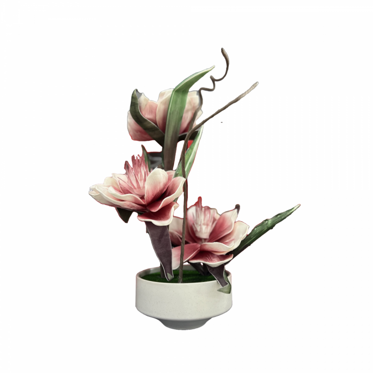 ხელოვნური ყვავილი ლილია ქოთანში : 42cm,MH-21156 სურათი