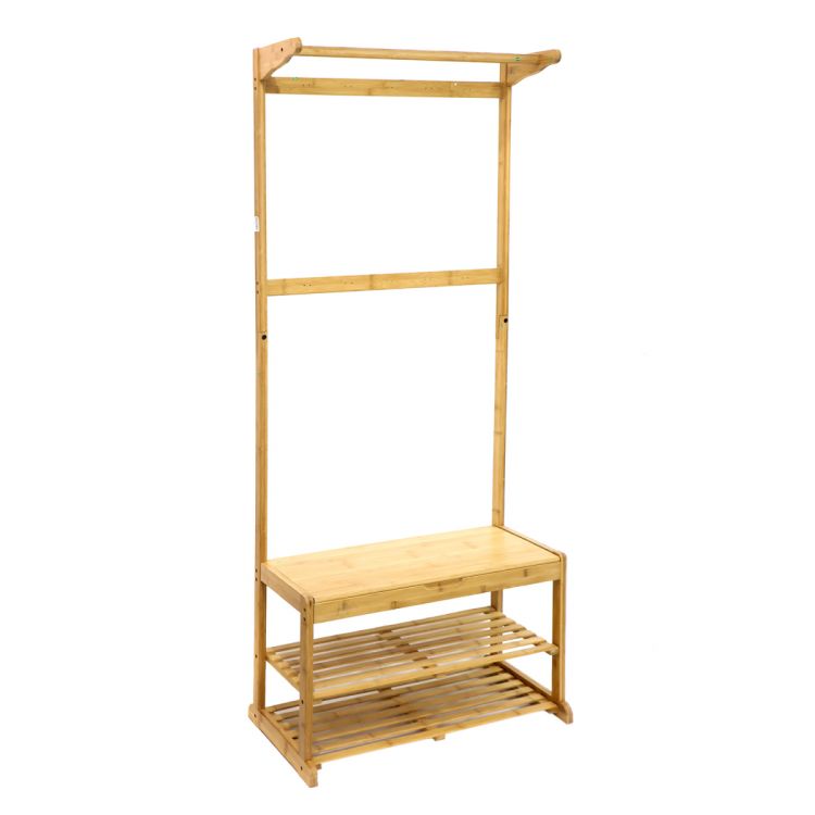 ტანსაცმლის საკიდი ბამბუკის ღია ყავისფერი 170*31*70 სმ სურათი