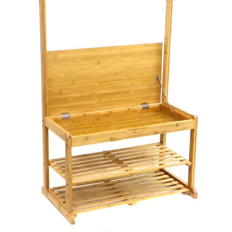 ტანსაცმლის საკიდი ბამბუკის ღია ყავისფერი 170*31*70 სმ სურათი