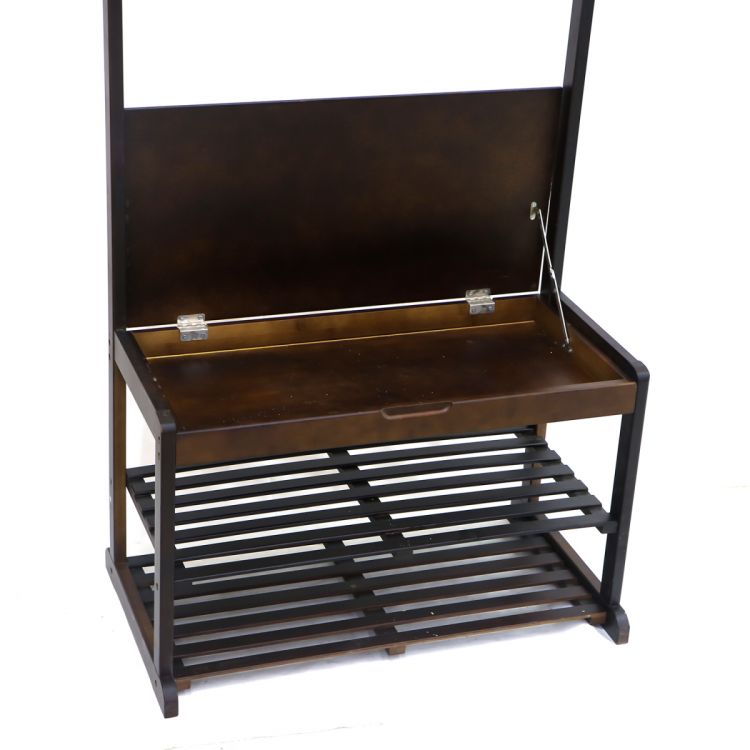 ტანსაცმლის საკიდი ბამბუკის მუქი ყავისფერი 170*31*70 სმ სურათი