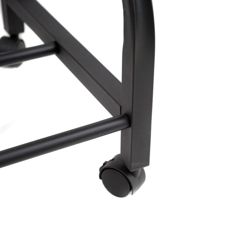 ტანსაცმლის საკიდი 110*33*150 კაუჭით+ბორბალით სურათი