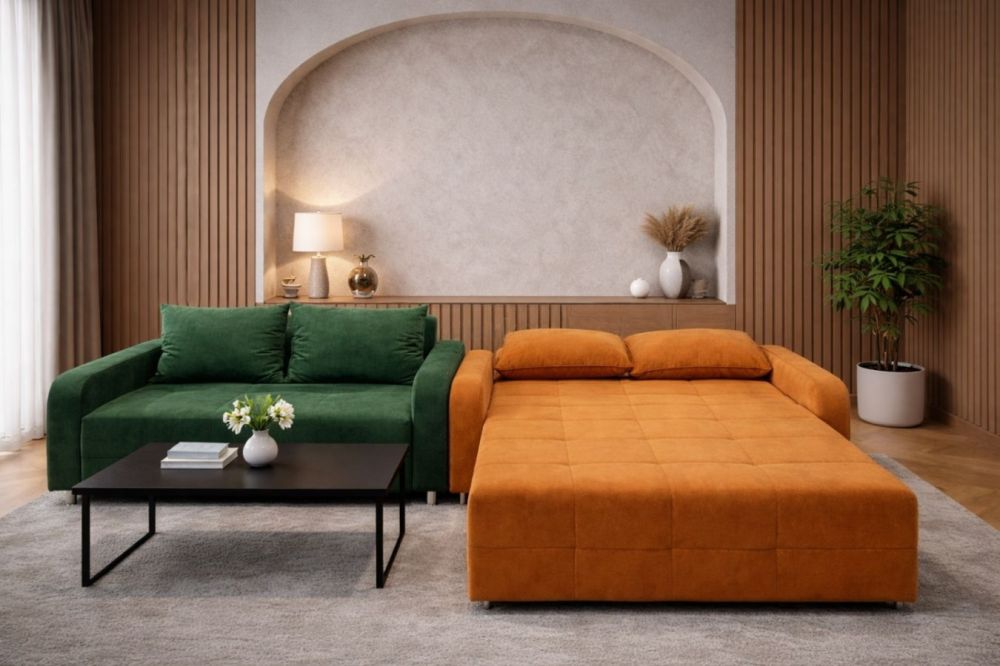 ორადგილიანი გასაშლელი დივანი შეკვეთით – კომპაქტური და პრაქტიკული სურათი