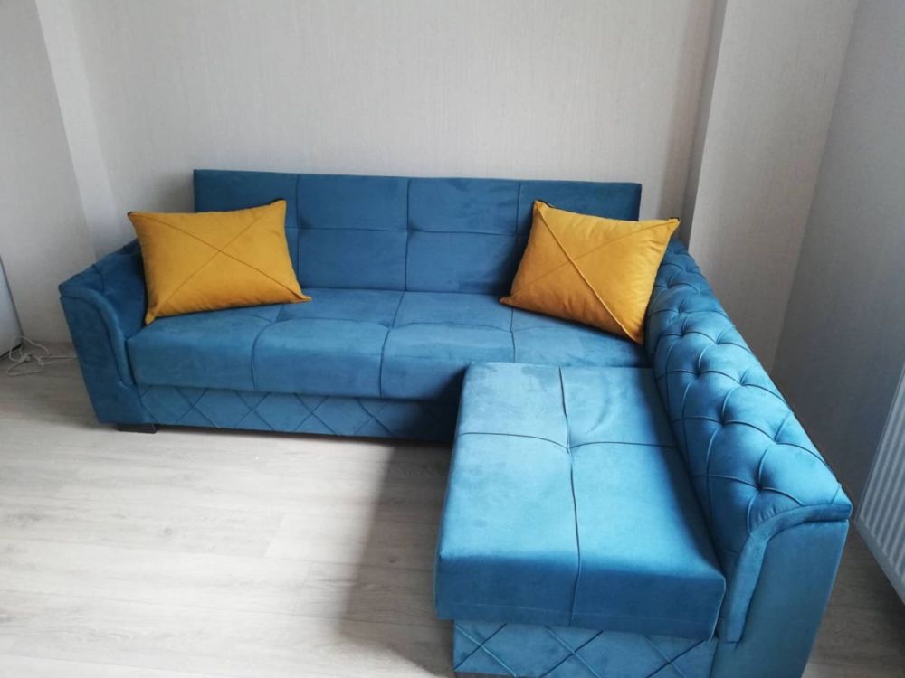 აქცია! კუთხის დივნები რკინის კარკასითა და ლატექსის ღრუბლით სურათი