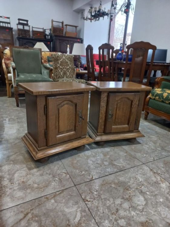 მასიური ხის ტუმბოები (2 ცალი) – ვინტაჟური სტილი სურათი