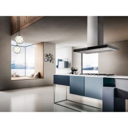 გამწოვი Elica JOY ISLAND BLIX A/90, 1000m³/h, Hood, Black/Si სურათი