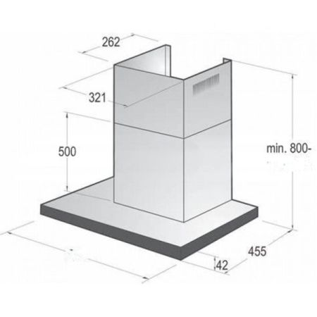 გამწოვი Gorenje WHT6SYB, 650m³/h, Black სურათი